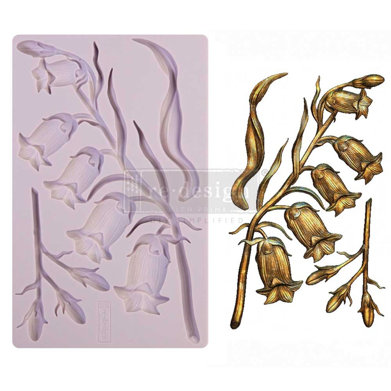 Redesign Decor Moulds® - Sweet Bellflower - 8"x5", 8mm thickness Copyright #VA0002330071